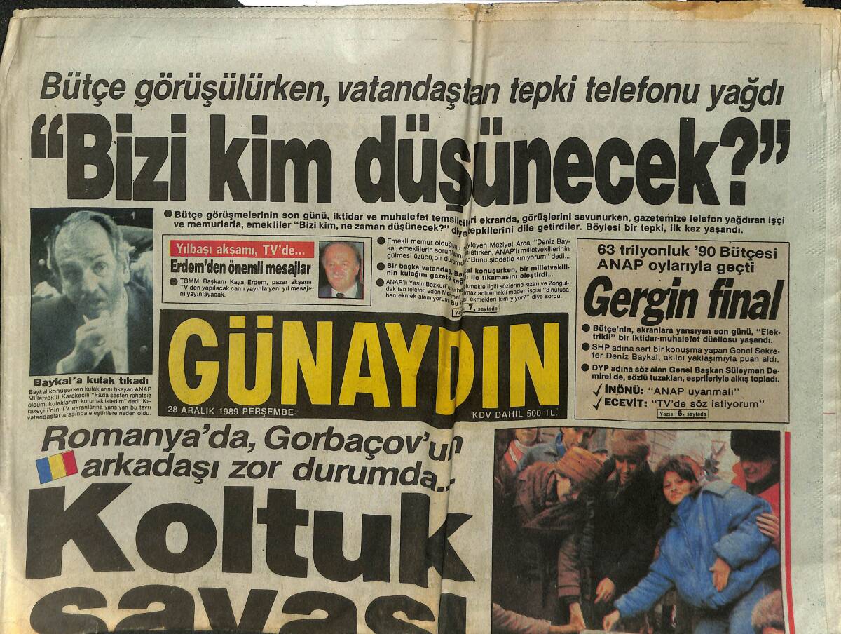 Günaydın Gazetesi 28 Aralık 1989 - İran Elçisi Anıtkabir Defterine Tek Kelime Yazdı: Bismillahirrahmanirrahim GZ152888 - 1