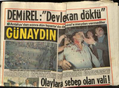 Günaydın Gazetesi 28 Ekim 1986 - Antalyadan Sonra Dün Ispartada da Demirele Meydan Vermediler GZ72160 - 1
