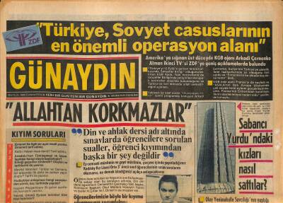 Günaydın Gazetesi 28 Eylül 1985 - Prenses Stephanienin Hayatı Filme Alınıyor - Casuslara Karşı Milli Güvenlik Kurulu GZ126122 - 1