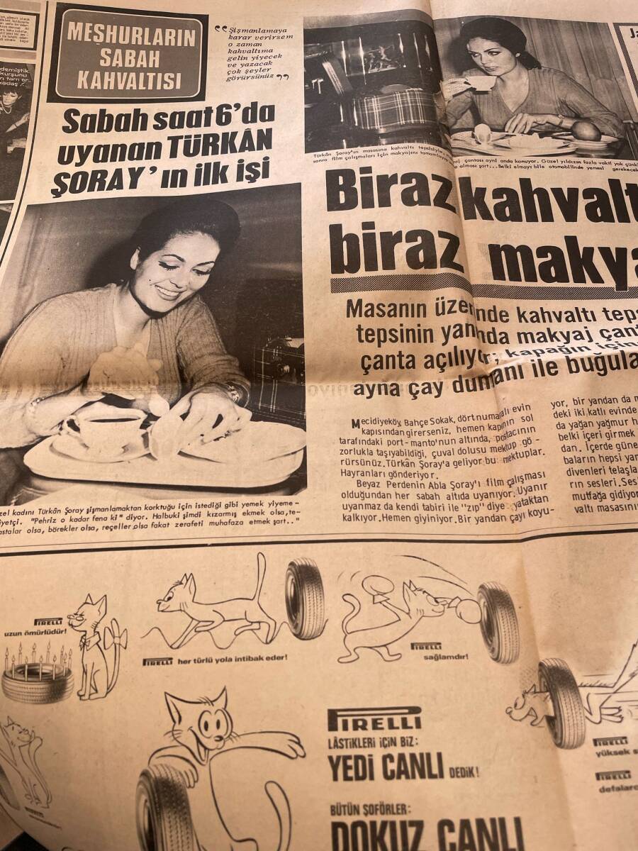 Günaydın Gazetesi 28 Kasım 1968 - Sabah Saat 6'da Uyanan Türkan Şoray'ın İlk İş Günü - Kapıkule Gümrüğünden Esrarengiz Yangın GZ156704 - 2