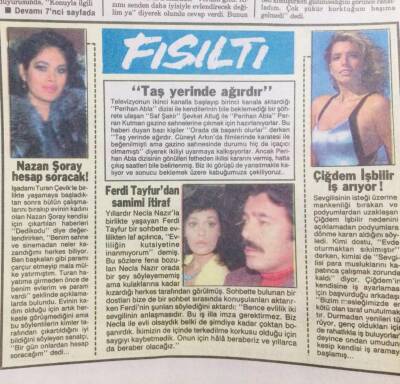 Günaydın Gazetesi 28 Kasım 1987 - Ferdi Tayfurdan Samimi İtiraf GZ55800 - 1