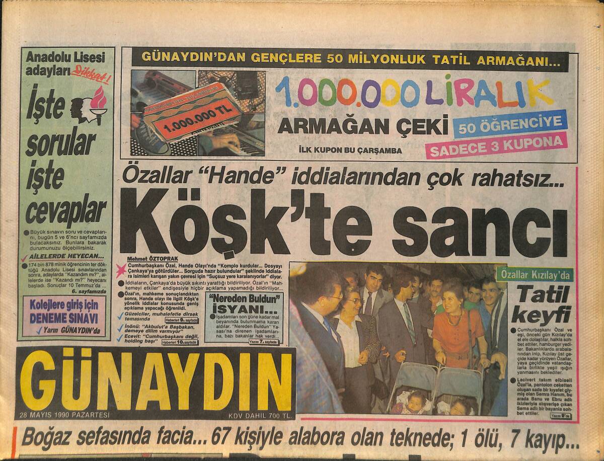 Günaydın Gazetesi 28 Mayıs 1990 - Pakistan'da Kanlı Pazar 