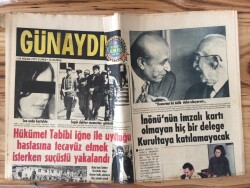 Günaydın Gazetesi 28 Nisan 1972 - İnönünün İmzalı Kartı Olmayan Hiç Bir Delege Kurultaya Katılamayacak GZ72820 - 1