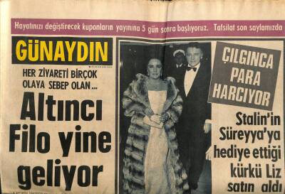 Günaydın Gazetesi 28 Ocak 1969 - Stalinin Süreyyaya Hediye Ettiği Kürkü Liz Satın Aldı GZ64283 - 2