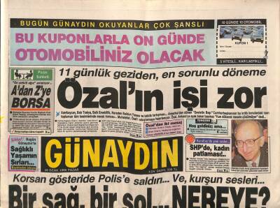 Günaydın Gazetesi 28 Ocak 1990 - Korsan Gösteride Polise Saldırı... GZ83339 - 1