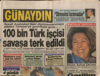 Günaydın Gazetesi 29 Aralık 1990 - Hülya Avşardan Düşman Çatlatan Göbek GZ87445 - 1