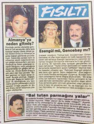 Günaydın Gazetesi 29 Kasım 1987 - Esengül mü Orhan Gencebay mı? GZ55799 - 1