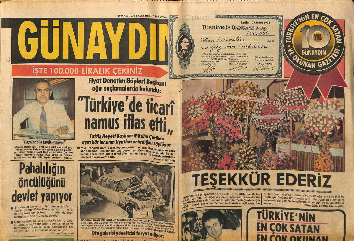 Günaydın Gazetesi 29 Mart 1978 - Amerika'nın En Güzel 10 Kadını - Füsun Önal, Çocuk Sahibi Olmak İçin Evlenmek İstiyor GZ152113 - 1
