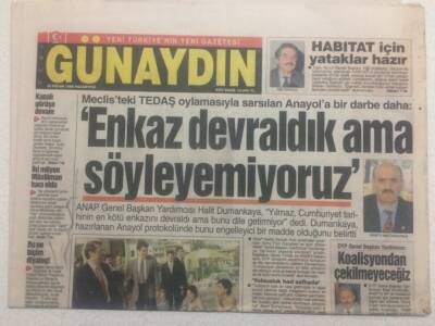 Günaydın Gazetesi 29 Nisan 1996 - TedaşEnkaz Devraldık Ama Söyleyemiyoruz GZ38022 - 1