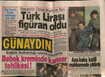 Günaydın Gazetesi 29 Ocak 1988 - Bebek Kreminde Kanser Tehlikesi GZ56806 - 1