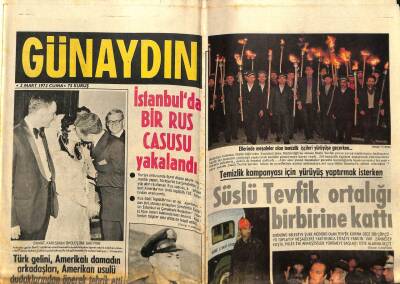 Günaydın Gazetesi 3 Mart 1972 - İstanbulda Bir Rus Casusu Yakalandı GZ58193 - 1