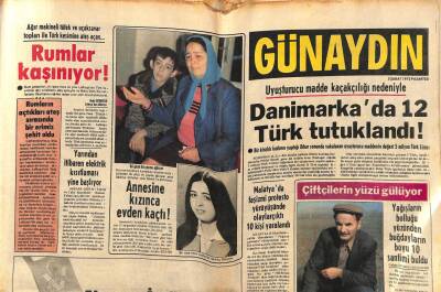 Günaydın Gazetesi 3 Şubat 1975 - Danimarkada 12 Türk Tutuklandı ! GZ79451 - 1