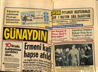 Günaydın Gazetesi 3 Şubat 1982 - Günaydın Hariç Diğer Gazeteler 20 Lira Oldu GZ74232 - 1
