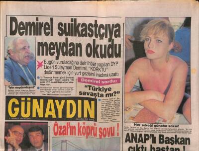 Günaydın Gazetesi 3 Temmuz 1988 - Demirel Suikastçıya Meydan Okudu GZ83337 - 1