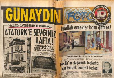 Günaydın Gazetesi 30 Ağustos 1978 - Atatürke Sevgimiz Lafta GZ56055 - 1