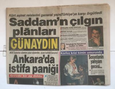 Günaydın Gazetesi 30 Aralık 1990 - Saddamın Çılgın Planları GZ7550 - 1