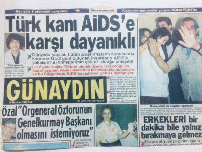 Günaydın Gazetesi 30 Haziran 1987 - Türk Kanı AIDSe Karşı Dayanıklı GZ43244 - 1