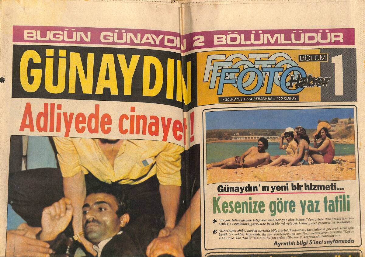 Günaydın Gazetesi 30 Mayıs 1974 - İzmir Türk Koleji Öğrencilerinin Düzenledikleri Gece, Masal Alemi Gibi Geçti - Ertuğrul Akbay Belmondo İle GZ152145 - 1