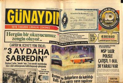 Günaydın Gazetesi 30 Mayıs 1978 - MSPliler Polisle Çatıştı 1 Ölü Var GZ58267 - 1