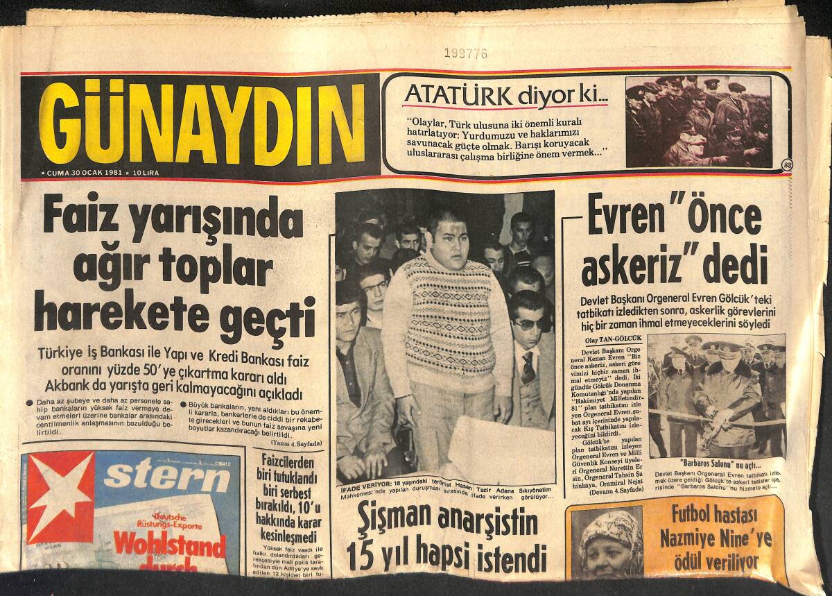 Günaydın Gazetesi 30 Ocak 1981 - Almanya'nın Refahı Silah Satışına Kaldı - Atatürk'ün Doğduğu Dünya GZ133163 - 1