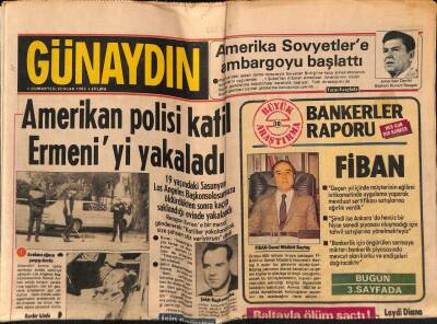Günaydın Gazetesi 30 Ocak 1982 - Amerikan Polisi Katil Ermeniyi Yakaladı GZ74238 - 1