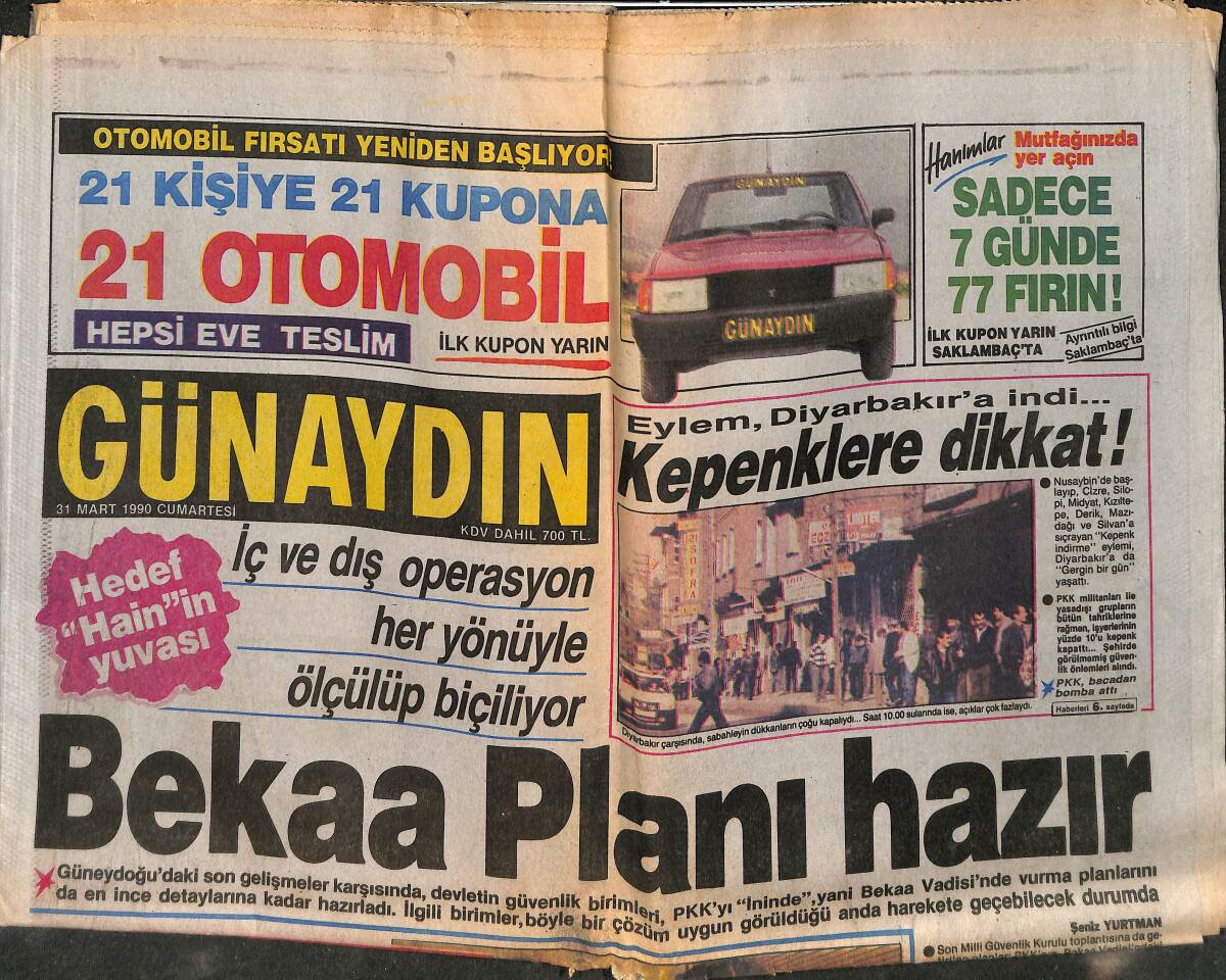 Günaydın Gazetesi 31 Mart 1990 - Ajda Pekkan En Yeni, Sibel Can Denetiminden Geçen Şarkılarıyla Karşınızda - Kasetçiler Savaşıyor GZ152857 - 1