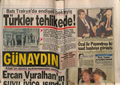Günaydın Gazetesi 31 Ocak 1988 - Batı Trakyada Endişeli Bekleyiş Türkler Tehlikede GZ56805 - 1