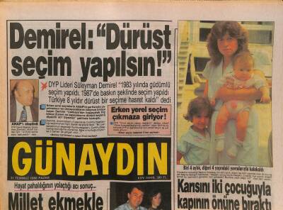 Günaydın Gazetesi 31 Temmuz 1988 - Müjde Ar Aklındaki Erkeği Açıkladı - Deniz Baykalın Güzel Muhafızı GZ127289 - 1