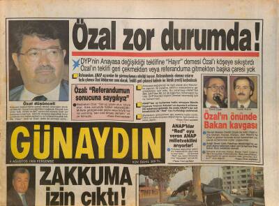 Günaydın Gazetesi 4 Ağustos 1988 - Özal Zor Durumda ! - Reagan Bütün AIDSli Hastalara Sahip Çıkılmasını İstedi GZ128009 - 1