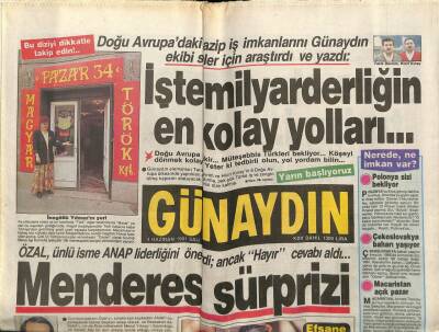 Günaydın Gazetesi 4 Haziran 1991 - Papaya Suikastte KGB - CIA İlişkisi GZ61347 - 2