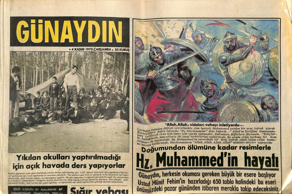 Günaydın Gazetesi 4 Kasım 1970 - Filiz Akın İran'da Saba Melikesi Belkıs Oldu - Feri Cansel Evine Giren Yakışıklı Hırsızı Affetti GZ152054 - 1