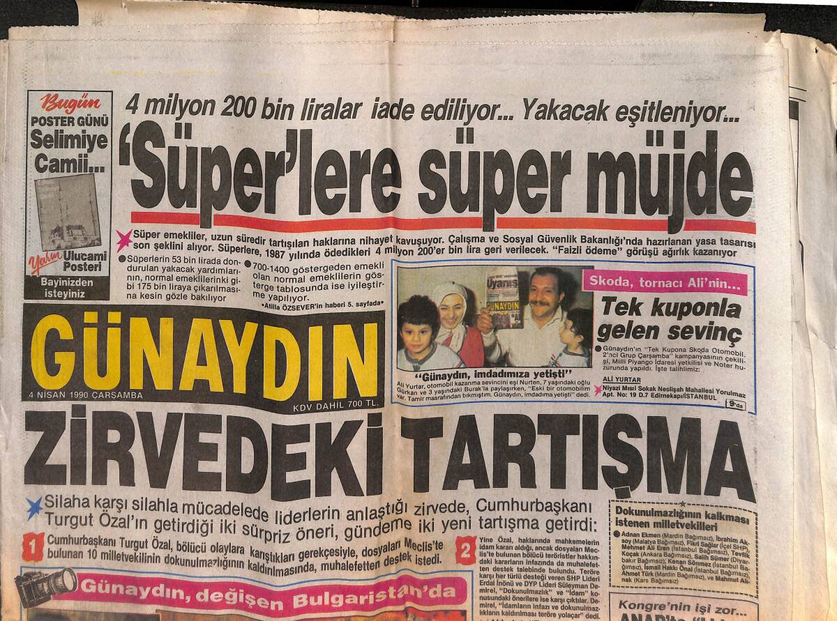 Günaydın Gazetesi 4 Nisan 1990 - Şarkıcı Yeliz'le Kocası da Aranıyor GZ152925 - 1