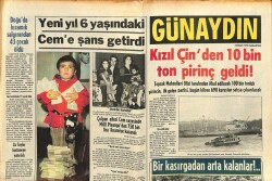 Günaydın Gazetesi 4 Ocak 1975 - Kızıl Çinden 10 Bin Ton Pirinç Geldi GZ102319 - 1