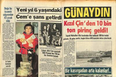 Günaydın Gazetesi 4 Ocak 1975 - Kızıl Çinden 10 Bin Ton Pirinç Geldi GZ102319 - 2