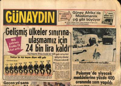 Günaydın Gazetesi 4 Ocak 1982 - Almanyanın Tadı Kaçtı GZ89484 - 1