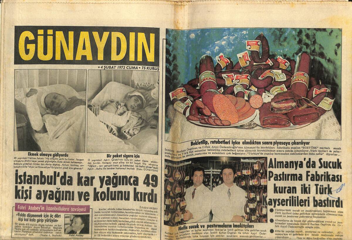 Günaydın Gazetesi 4 Şubat 1972 - Clay: Gelirimin Büyük Kısmını Müslümanlığın Yayılması İçin Harcıyorum - Yıldız Tezcan Tablonun Hakkını Verdi GZ152080 - 1