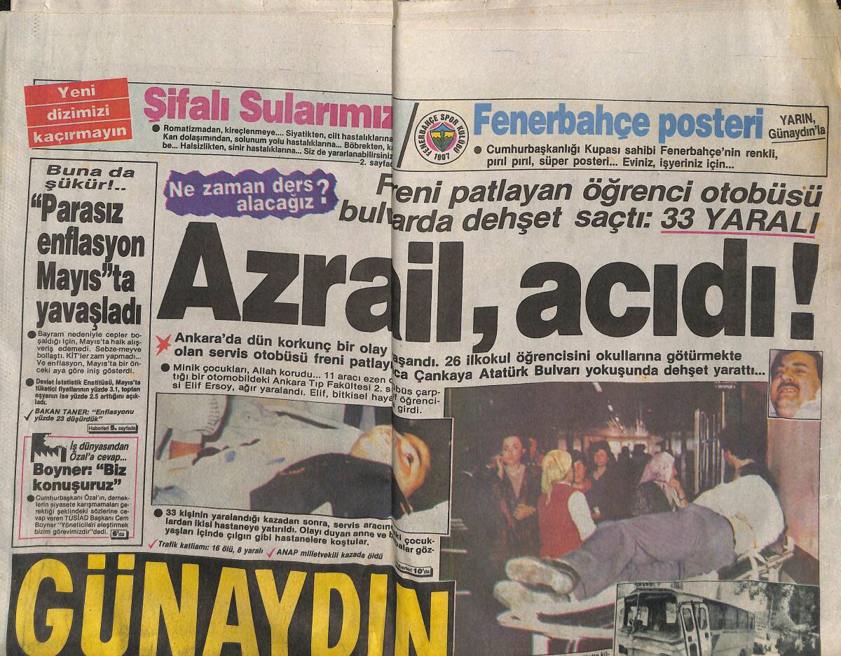 Günaydın Gazetesi 5 Haziran 1990 - Michael Jackson Hastaneye Kaldırıldı - Maradona İtalya'ya Meydan Okudu GZ152326 - 1