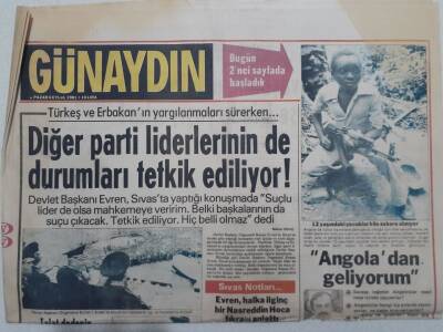 Günaydın Gazetesi - 6 Eylül 1981 - Sendikalar Yasası Temelden Değiştiriliyor GZ112698 - 1