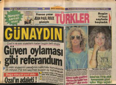 Günaydın Gazetesi 6 Eylül 1987 - İbrahim Tatlıses Önce Gülüyordu Sonra Ağlayacak Gibi Oldu GZ58121 - 1