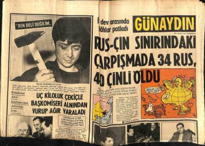 Günaydın Gazetesi 6 Mart 1969 - Rus Çin Sınırındaki Çarpışmada 34 Rus 40 Çinli Öldü GZ58164 - 1