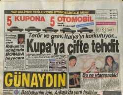 Günaydın Gazetesi 7 Haziran 1990 - Rıdvan'ın Uçağında Bomba Heyecanı - Bülent Ersoy, Emel Sayın Ve İbrahim Tatlıses - Müjde Ar'la Uğur Yücel GZ152371 - 1