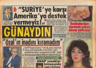 Günaydın Gazetesi 7 Kasım 1986 - Burçin Orhon Sibel Canı Yendi - ANAP Yasaklar Konusunda Yan Çiziyor GZ127295 - 1