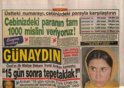 Günaydın Gazetesi 7 Şubat 1988 - Özalın İlk Maliye Bakanı Konuştu,15 Sonra Tepetaklak GZ64195 - 2
