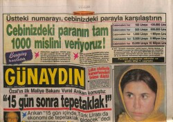 Günaydın Gazetesi 7 Şubat 1988 - Özalın İlk Maliye Bakanı Konuştu,15 Sonra Tepetaklak GZ64195 - 1