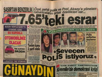 Günaydın Gazetesi 7 Şubat 1990 - Dünya Bankasıyla 1 Trilyonluk Kriz... GZ62714 - 2
