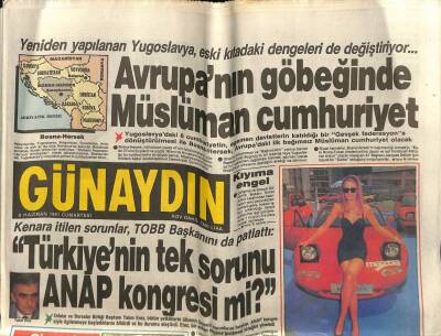Günaydın Gazetesi 8 Haziran 1991 - Emel Müftüoğlu Tek Başına Daha Güçlü GZ56800 - 1