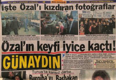 Günaydın Gazetesi 8 Kasım 1987 - Turgut Özalın Keyfi İyice Kaçtı GZ55804 - 1