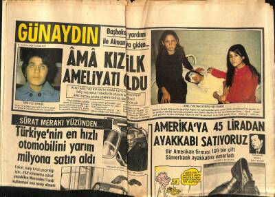 Günaydın Gazetesi 8 Mart 1969 - Amerikaya 45 Liradan Ayakkabı Satıyoruz GZ58163 - 1