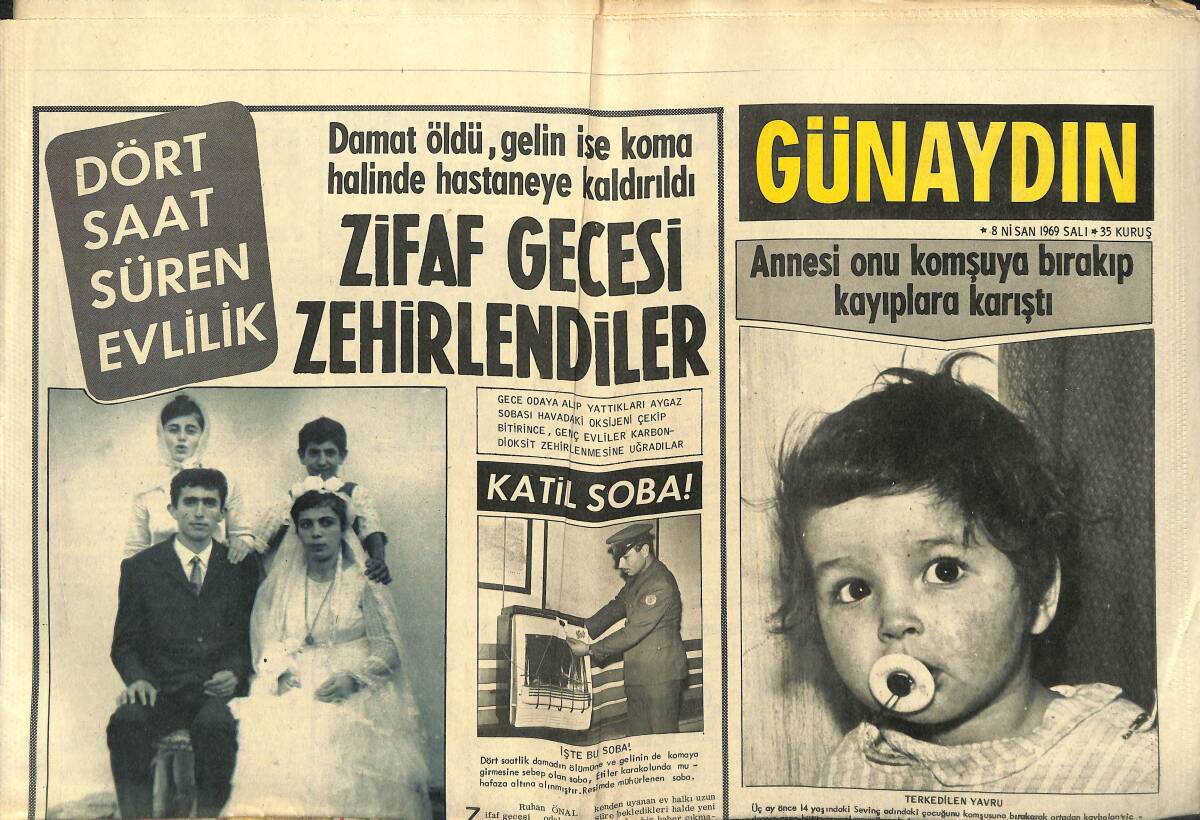 Günaydın Gazetesi 8 Nisan 1969 - Dansöz Gamze Öz Korku İçinde - İran Şah'ının Annesi Açıkladı: Şah Bir Artistle Evlenebilirdi GZ141051 - 1