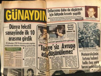 Günaydın Gazetesi 8 Ocak 1982 - Dünya Tekstil Sanayiinde İlk 10 Arasına Girdik GZ74233 - 1